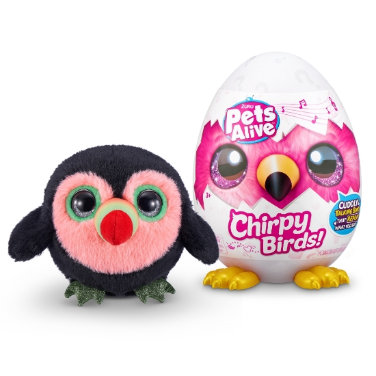 Slika Pliš ptica Pets Alive Chirpy Birds sort 9537 ZURU 