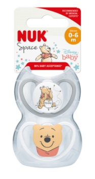 Slika Duda varalica - silikon Space Winnie the Pooh 0-6 m, 2/1 kom 10175249 NUK 