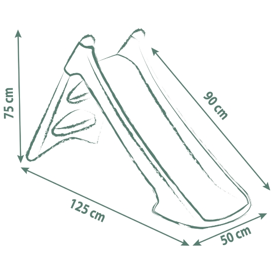 Slika Tobogan XS zeleni, spust 90 cm 125 x 50 x 75 cm 820629 SMOBY 