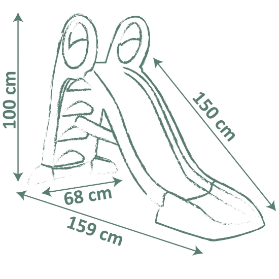 Slika Tobogan GM s vodom srednji, plavi, 159 x 69 x 100 cm 820509 SMOBY 