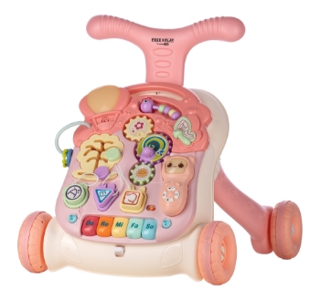 Slika Hodalica i interaktivni stol Walk&amp;Play 2u1, roza 85987 FREE 2 PLAY 