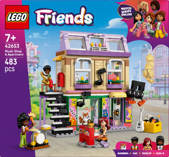 Slika LEGO® FRIENDS 42653 Prodavaonica glazbenih instrumenata i stan