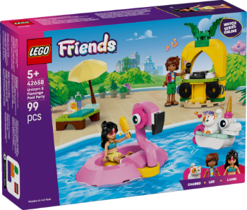 Slika LEGO® FRIENDS 42658 Zabava na bazenu s jednorogom i flamingom