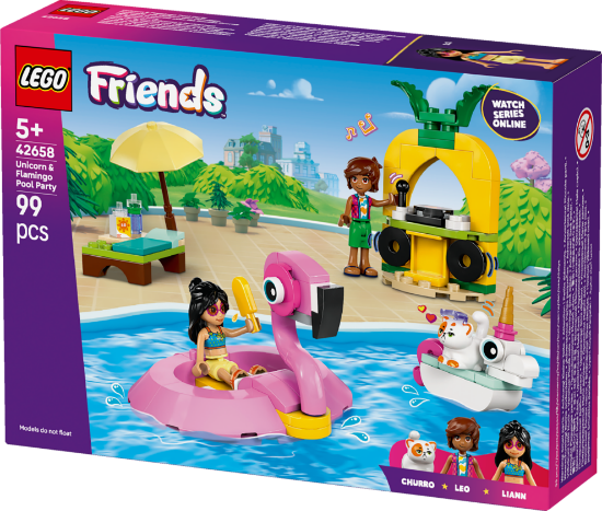 Slika LEGO® FRIENDS 42658 Zabava na bazenu s jednorogom i flamingom