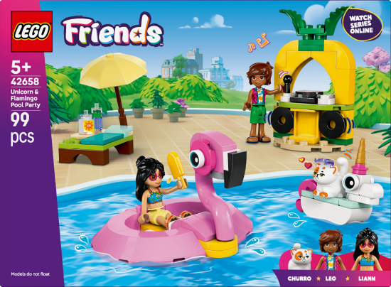 Slika LEGO® FRIENDS 42658 Zabava na bazenu s jednorogom i flamingom