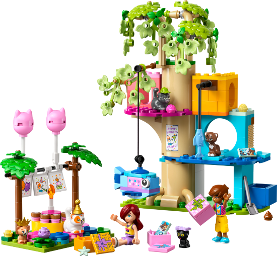 Slika LEGO® FRIENDS 42666 Mačji rođendanski tulum i kućica na drvetu