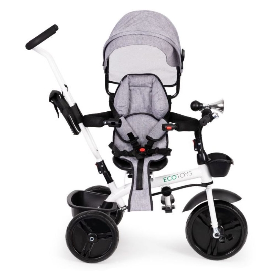 Slika Tricikl s okretnim sjedalom 360 s bijelom konstukcijom, siva Ecotoys 