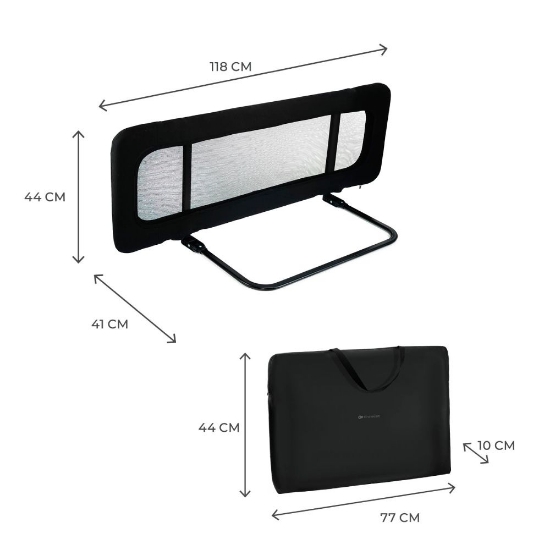 Slika Guard &amp; Dream zaštitna ograda za krevet 118x41x44 cm, Crna Kinderkraft 