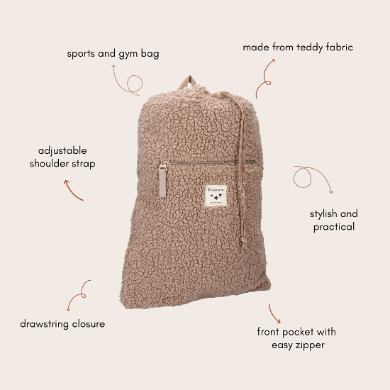 Slika Dječji ruksak s vezicom Teddy in Town - Brown Kidzroom