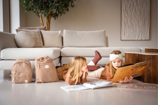 Slika Dječji ruksak s vezicom Teddy in Town - Brown Kidzroom