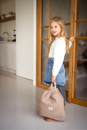 Slika Dječji ruksak s vezicom Teddy in Town - Brown Kidzroom