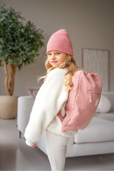 Slika Dječji ruksak s vezicom Teddy in Town - Roza  Kidzroom 