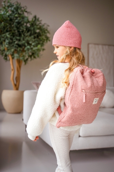 Slika Dječji ruksak s vezicom Teddy in Town - Roza  Kidzroom 