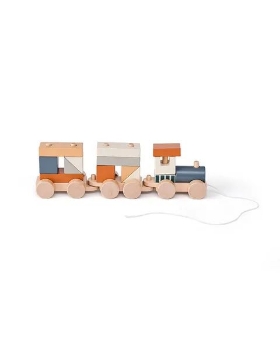 Slika Drveni vlak s kockama, brown - Kid's Concept