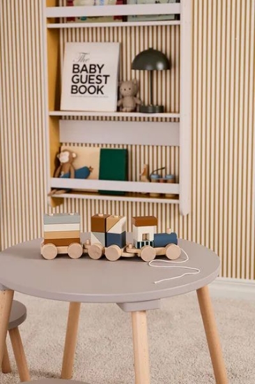 Slika Drveni vlak s kockama, brown - Kid's Concept