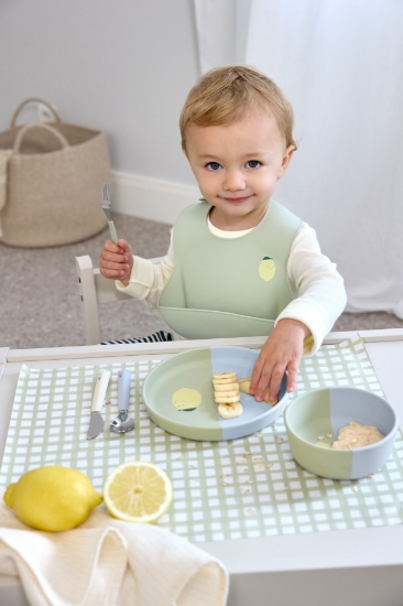 Slika Pribor za jelo sa silikonskom drškom, 3 dijela Happy Fruits Lemon Lässig 