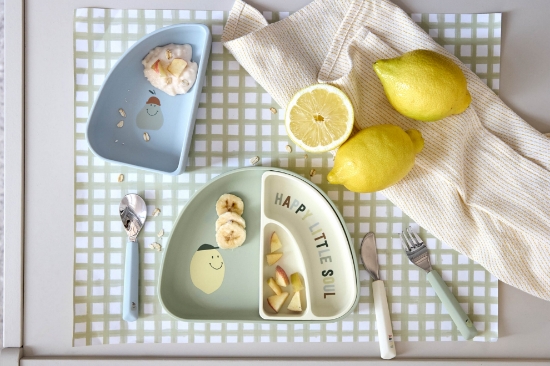 Slika Pribor za jelo sa silikonskom drškom, 3 dijela Happy Fruits Lemon Lässig 
