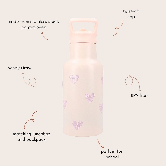 Slika Boca za vodu Magical Meadows 350 ml - Roza  Kidzroom 