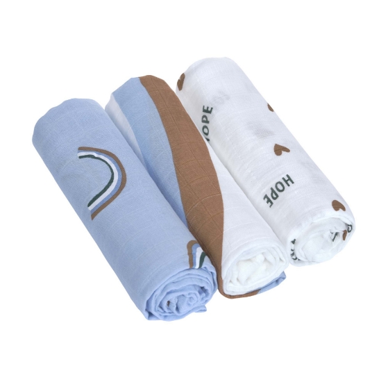 Slika Heavenly soft Swaddle L Happy Rascals sk y blue