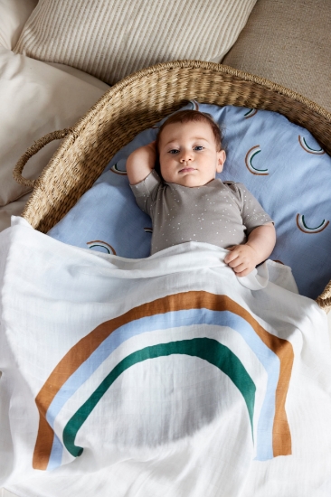 Slika Heavenly soft Swaddle L Happy Rascals sk y blue