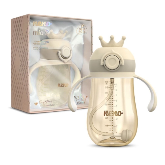 Slika Crown bočica sa slamkom 280 ml, Cream NENO MIO 2 