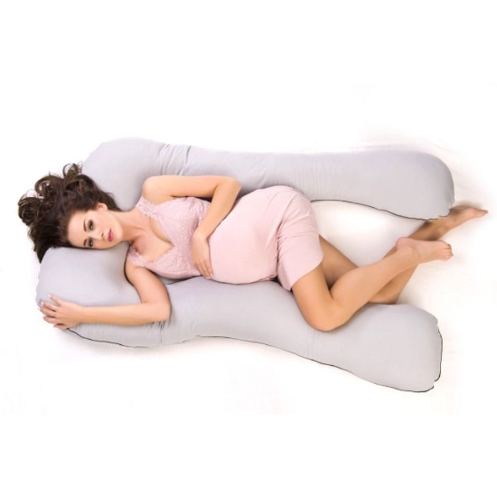 Slika Navlaka za jastuk za dojenje tip U, boja 108 siva SuperMami 