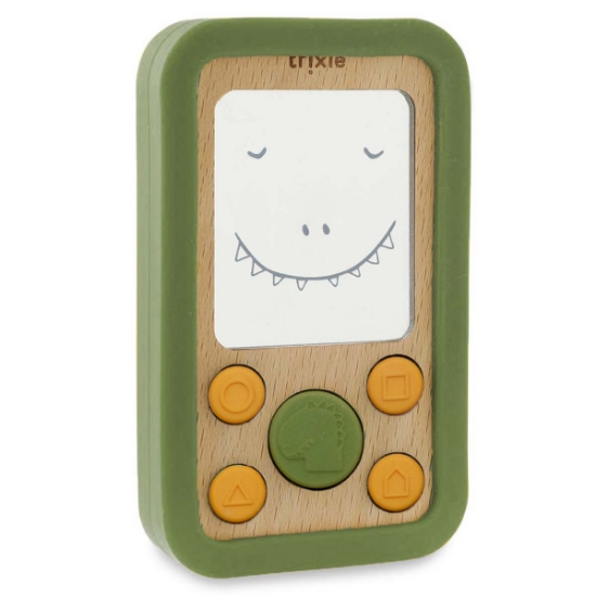 Slika Drven in silikonski telefon mr. dino trixie® 