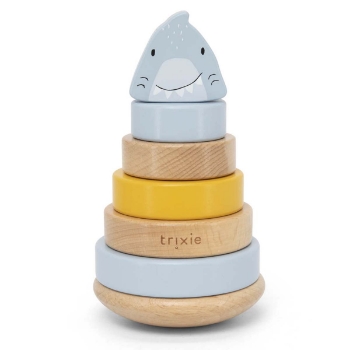 Prikažite detalje za Drveni obruči za slaganje mr. shark trixie®  Slika Drveni obruči za slaganje mr. shark trixie®