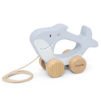 Prikažite detalje za Drvena igračka na konopcu mr. shark trixie®  Slika Drvena igračka na konopcu mr. shark trixie®