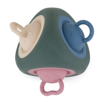 Slika PETITE&amp;MARS Silikonska senzorna igračka Pop Triangle 10 m+, Misty Green