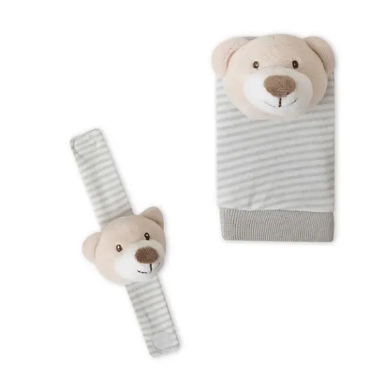 Slika Set zvečki za stopala i zapešća Bear Sivo