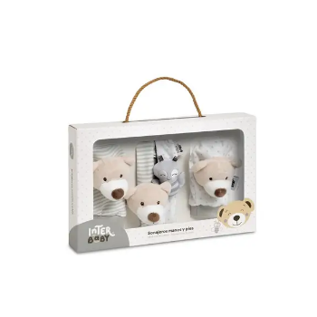 Slika Set zvečki za stopala i zapešća Bear Sivo