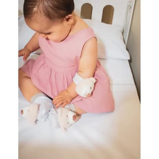 Slika Set zvečki za stopala i zapešća Bear Roza
