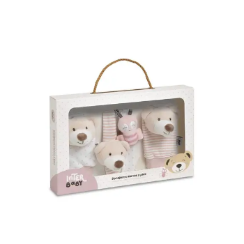 Slika Set zvečki za stopala i zapešća Bear Roza