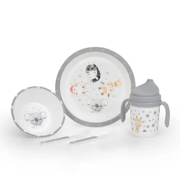 Prikažite detalje za Set za jelo 5/1 Akvarel Sivo Interbaby  Slika Set za jelo 5/1 Akvarel Sivo Interbaby