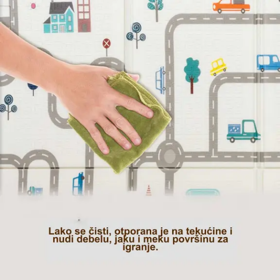 Slika Podloga od pjene, dvostrana, sklopiva - Auti InterBaby 