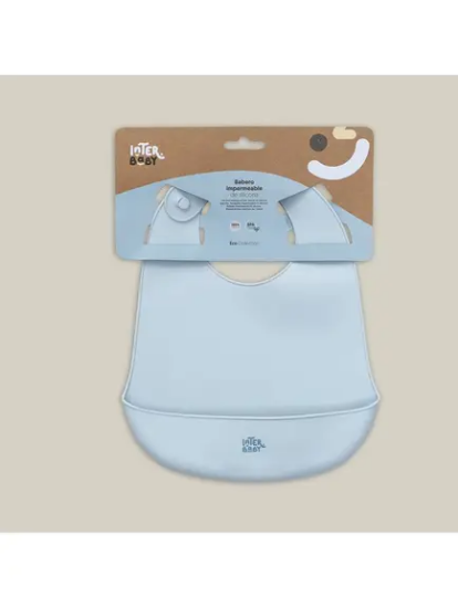 Slika Silikonski podbradak za bebe - Blue Grey InterBaby 