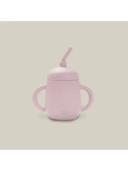 Slika Silikonska čaša za malu djecu sa slamkom Dark Pink InterBaby 