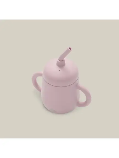 Slika Silikonska čaša za malu djecu sa slamkom Dark Pink InterBaby 