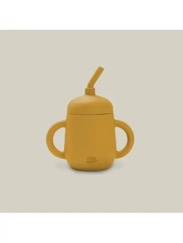 Slika Silikonska čaša za malu djecu sa slamkom Earth Ocher InterBaby 