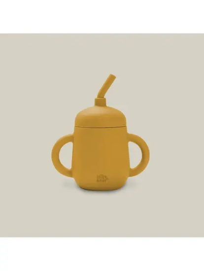 Slika Silikonska čaša za malu djecu sa slamkom Earth Ocher InterBaby 