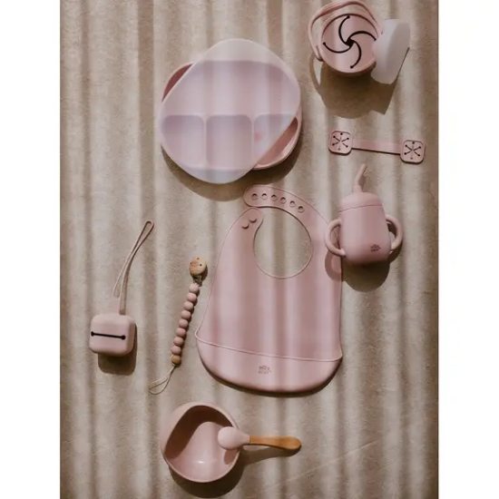 Slika Silikonska zdjelica + žlica Dark Pink InterBaby 