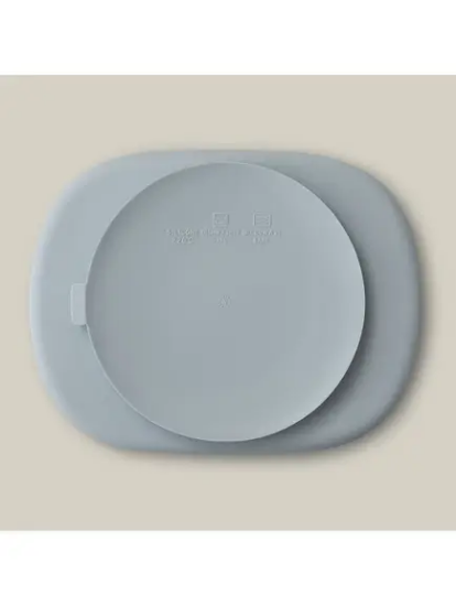Slika Silikonski tanjur s poklopcem Blue Grey InterBaby 