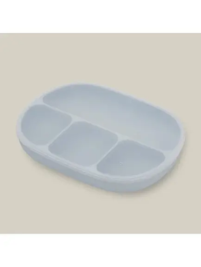 Slika Silikonski tanjur s poklopcem Blue Grey InterBaby 