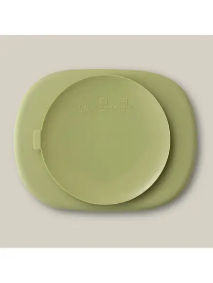 Slika Silikonski tanjur s poklopcem Olive Green InterBaby 