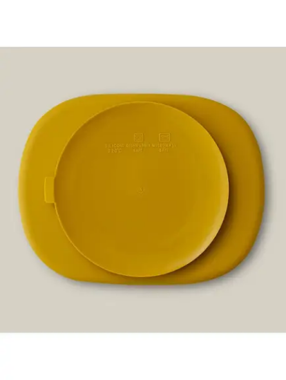 Slika Silikonski tanjur s poklopcem Earth Ocher InterBaby 