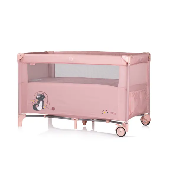 Slika Putni krevetić s pomičnom stranicom Relax - Rozi Marshmellow Chipolino 