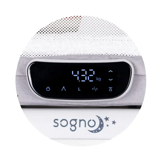 Slika Dječji krevetić/kolijevka sa LED ekranom Sogno Sivi Chipolino 