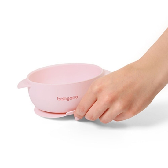 Slika Slikonska posuda s poklopcem, roza BabyOno 