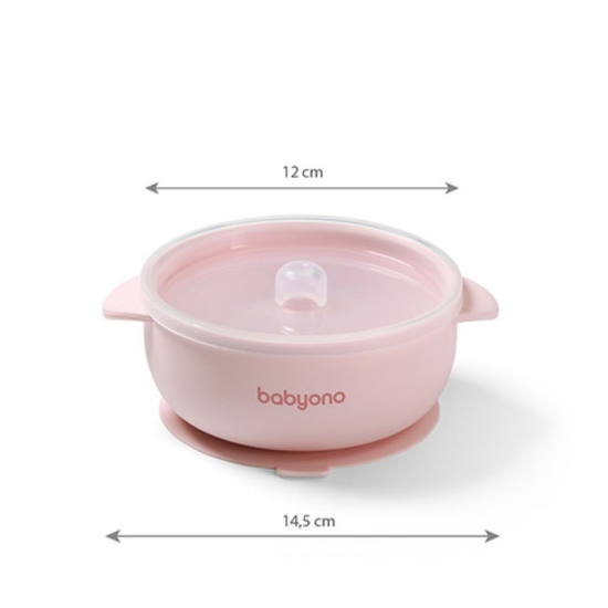 Slika Slikonska posuda s poklopcem, roza BabyOno 